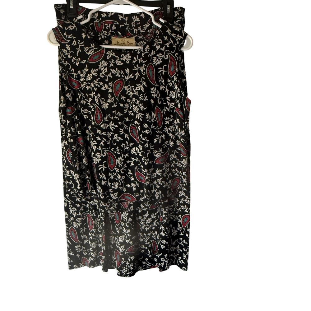 Vintage New Frontier Skirt Top Set Vintage Large Paisley Floral Rayon Western‎